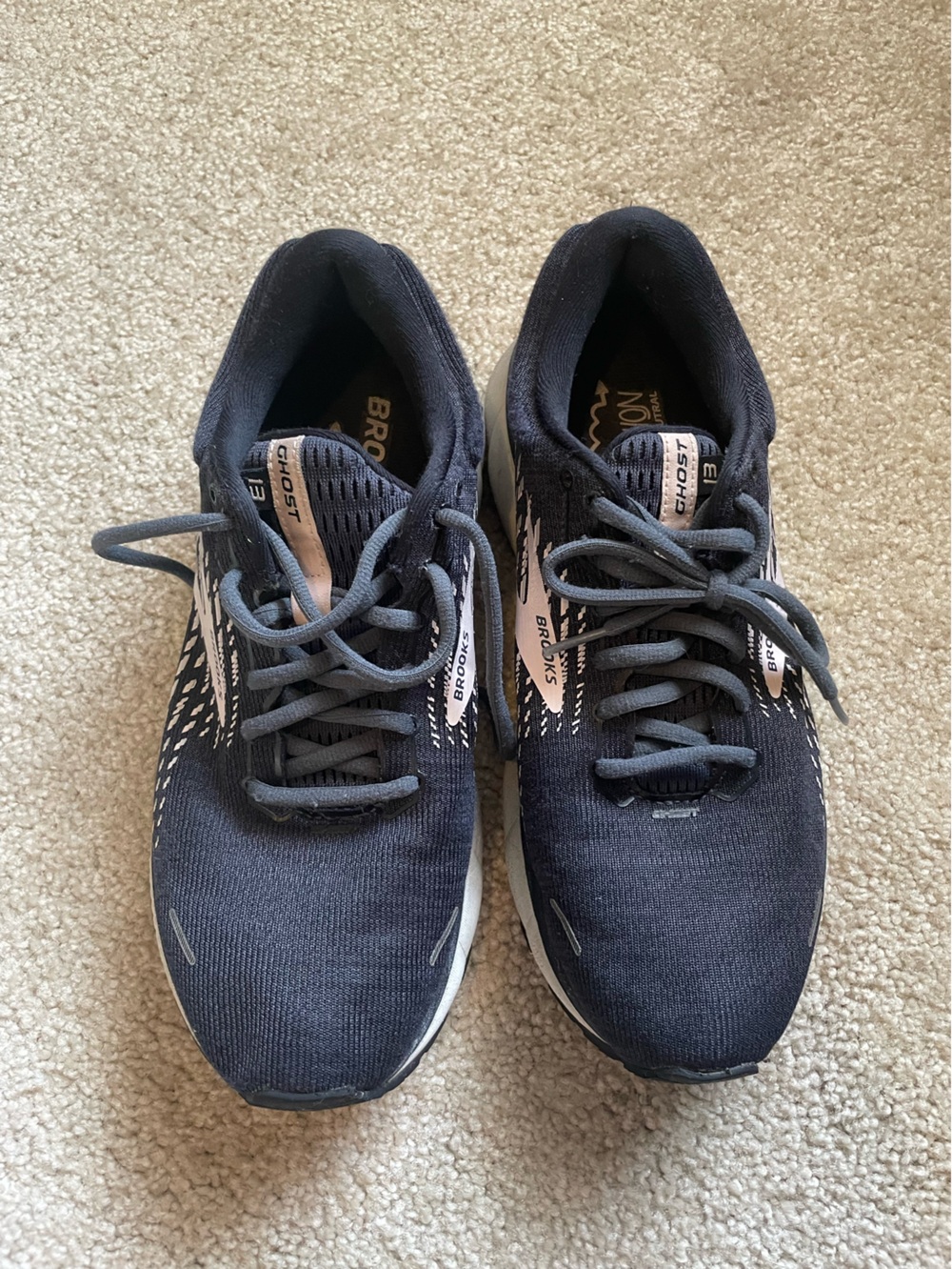 Brooks Ghost 13 Running Shoes - Black/Rose Gold - Women’s 9